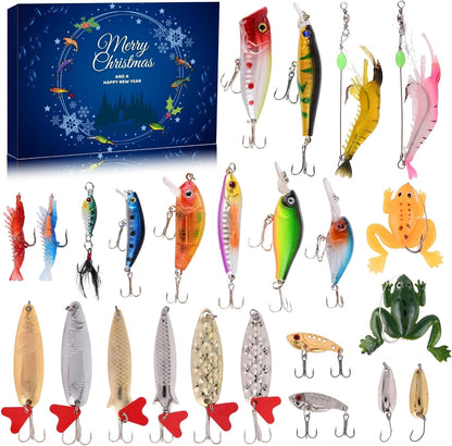 2025 Fishing Advent Calendar - 24 Days of Fishing Lures & Gift