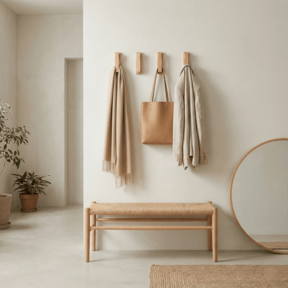 100% Handcrafted Solid Wood-Natural Wood Gravity Towel Holder