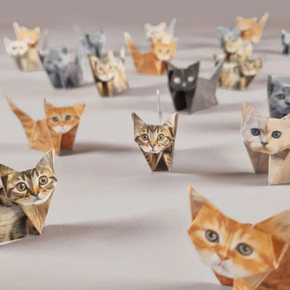 Easy DIY Paper Cats Kit | Guided Lines & Instructions Included