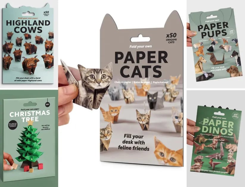 Easy DIY Paper Cats Kit | Guided Lines & Instructions Included