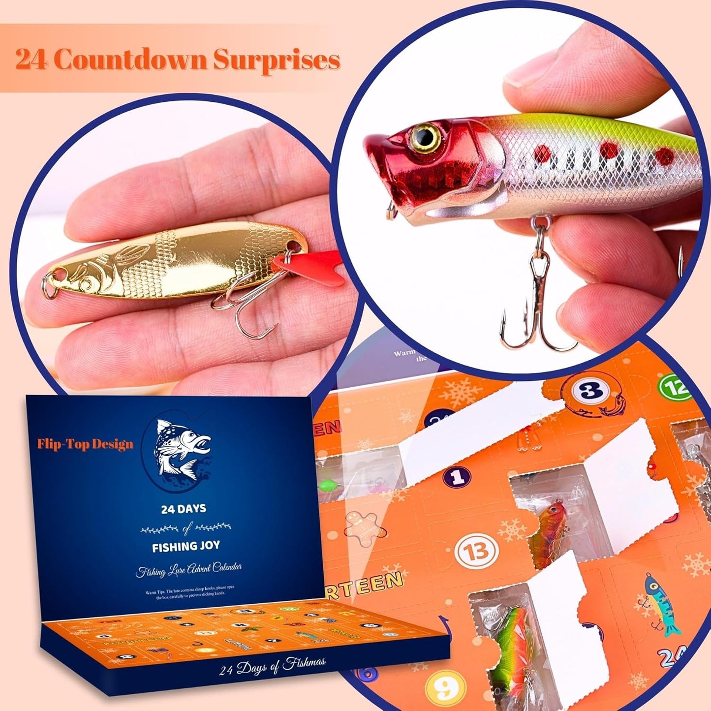 2025 Fishing Advent Calendar - 24 Days of Fishing Lures & Gift
