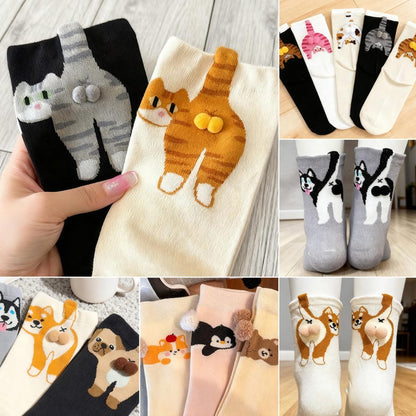Funny Cat / Dog Socks Cute 3D Tail Cat Design Socks 🐾