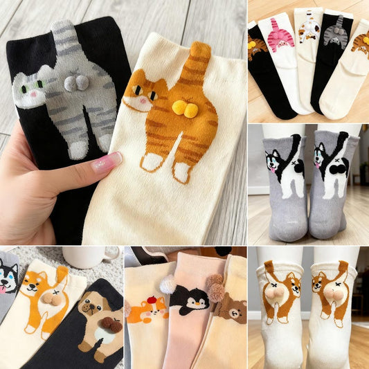 Funny Cat / Dog Socks Cute 3D Tail Cat Design Socks 🐾