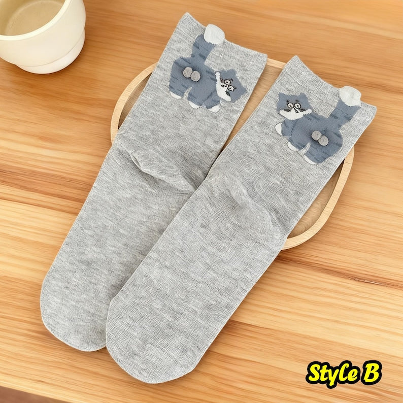 Funny Cat / Dog Socks Cute 3D Tail Cat Design Socks 🐾