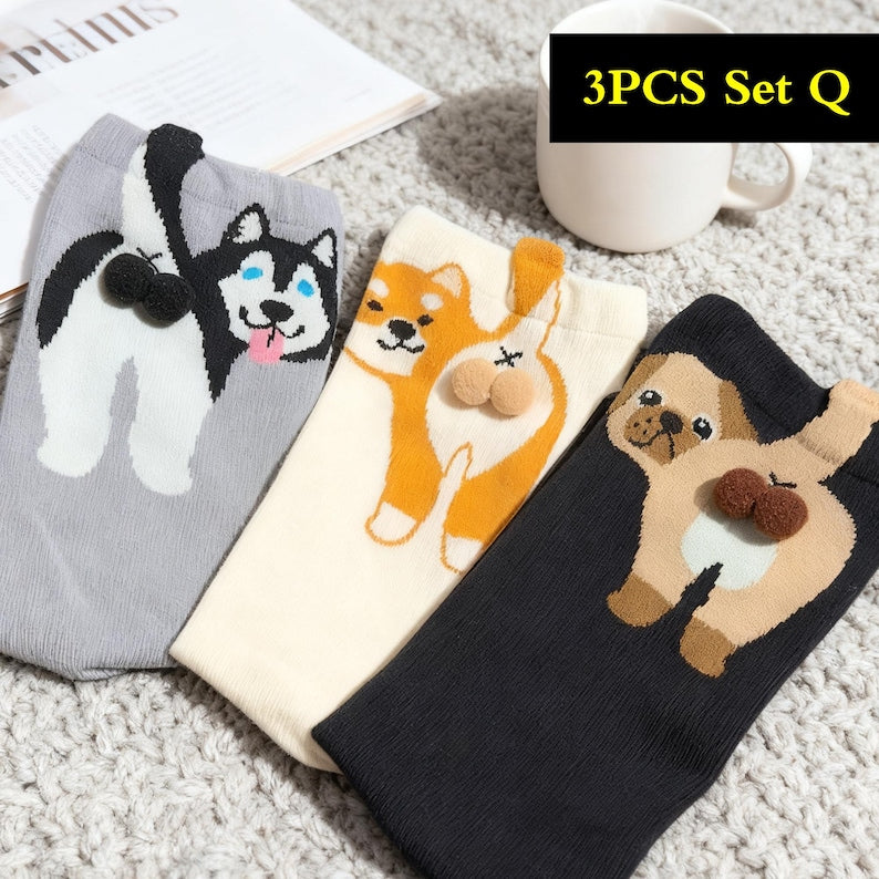 Funny Cat / Dog Socks Cute 3D Tail Cat Design Socks 🐾