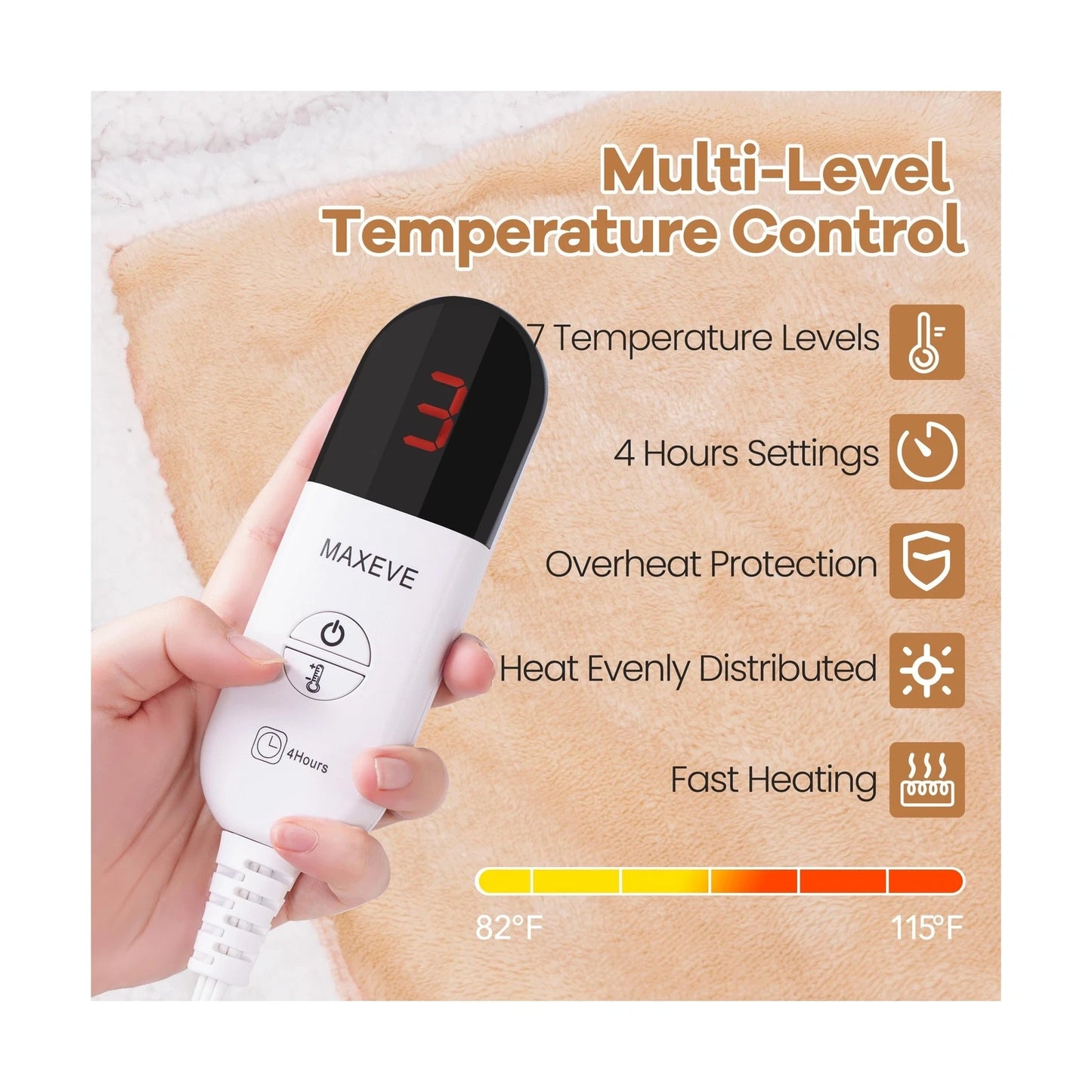 Heated Blanket Wearable Electric Blanket with Foot Pocket and Sleeves