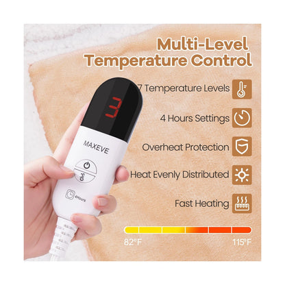 Heated Blanket Wearable Electric Blanket with Foot Pocket and Sleeves