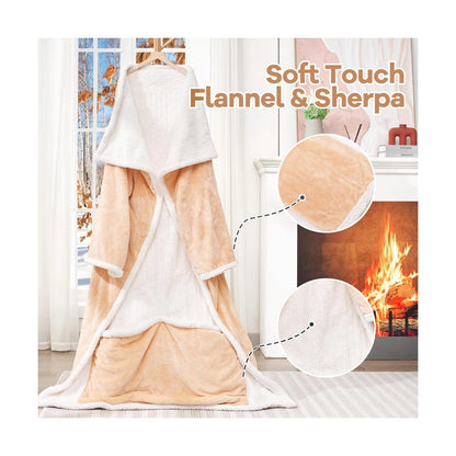 Heated Blanket Wearable Electric Blanket with Foot Pocket and Sleeves